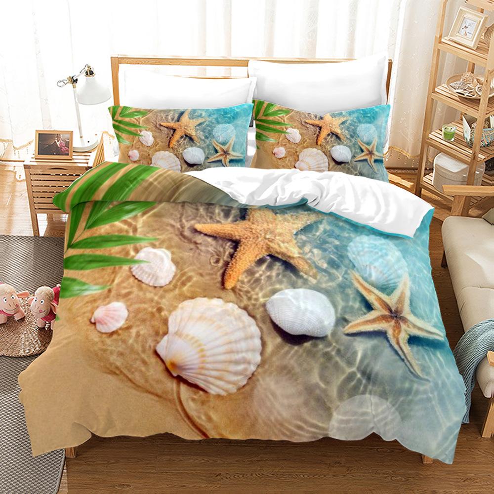Colorful Undersea World Bedding Set with Pillowcase 3pcs Soft Comfortable Duvet Cover Set King Queen Twin Single Size Kid Adult