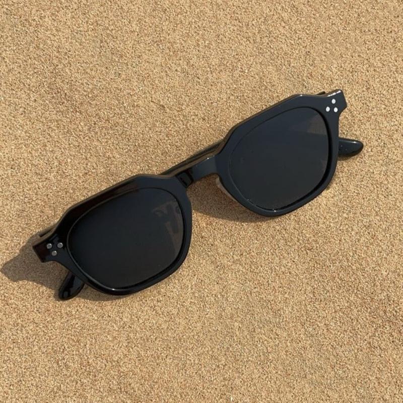 Rice nail sunglasses square small frame ins Internet celebrity sunglasses female European and American retro round face Internet celebrity trend sungl
