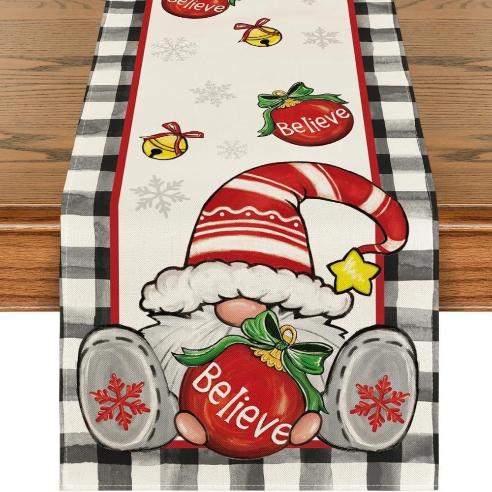 Snowman Christmas Table Runner Elk Merry Christmas Decorations New Christmas Tablecloth  Home Decor