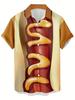 Fun Hot Dog Food Pattern 3D Print Men'S Shirt Fashion Casual Individual Hip-Hop Rock Street Hawaiian Shirt
