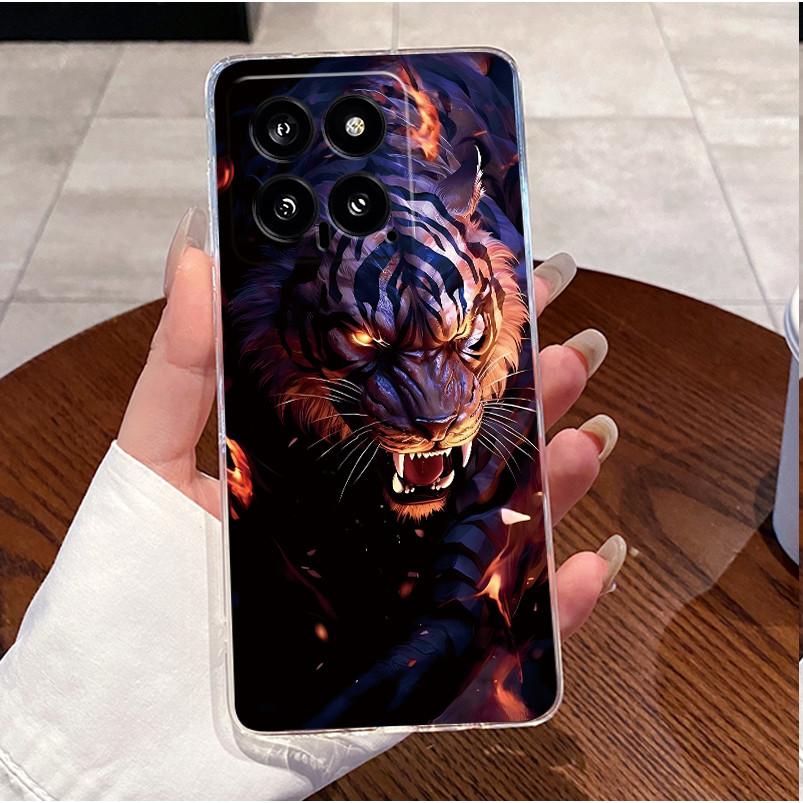Для Xiaomi Mi 14 / 14 Pro Прозрачный Чехол Роскошный Милый Кролик Любовь Смешной Ультратонкий ТПУ Силиконовый Мягкий Задний Чехол Для Mi14 14Pro Корпус