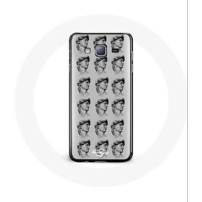 Coque - Samsung - Galaxy J3 2016 - Souple - Gris - Motif Statue