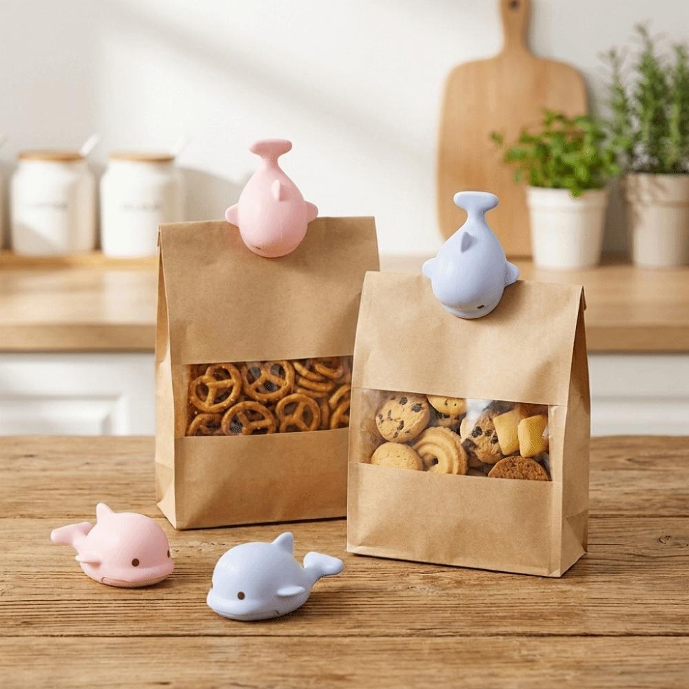 4PCS Plastic Food Bag Clips Cartoon Plastic Bags Storage Clip Seasoning Sealing Clip for Household