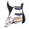 Musiclily 11 Hole HSS Prewired Pickguard Assembly with Single Coil Humbucker Pickup for Fender Stratocaster Squier Black USA/Mexico Guitar, 3-Ply