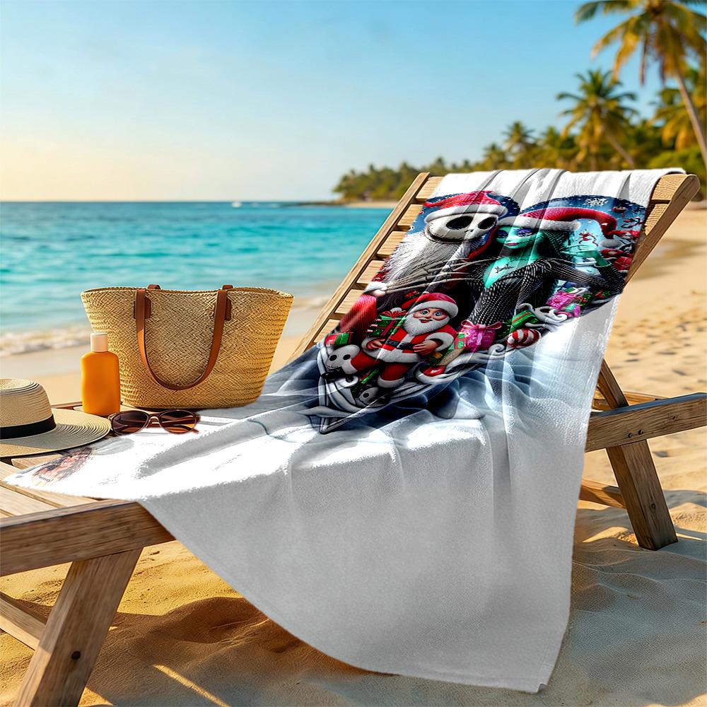 Christmas Nightmare Beach Towel High Absorbency & Quick-Dry Comfortable Lightweight Suitable for Swimming, Gym, Camping, Yoga Vacation