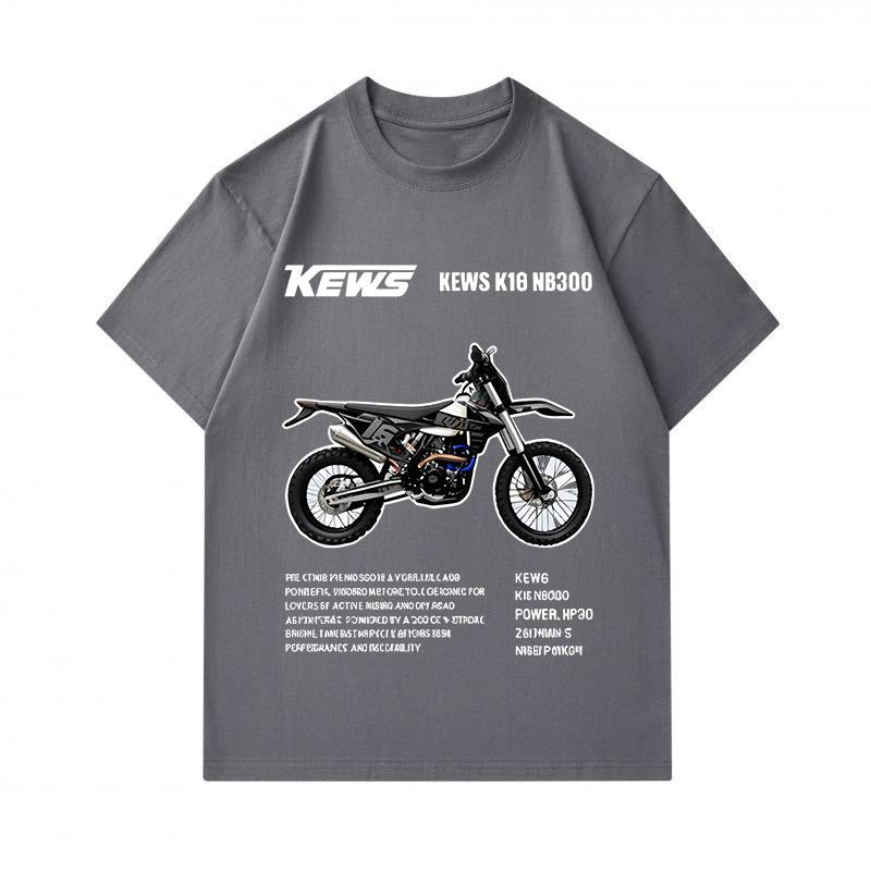 Men's 100% Cotton Crew Neck Short Sleeve T-Shirt, Cool Dirt Bike Motocross Graphic Print Casual Tees for Off-Road Motorcycle Enthusiasts, Breathable S