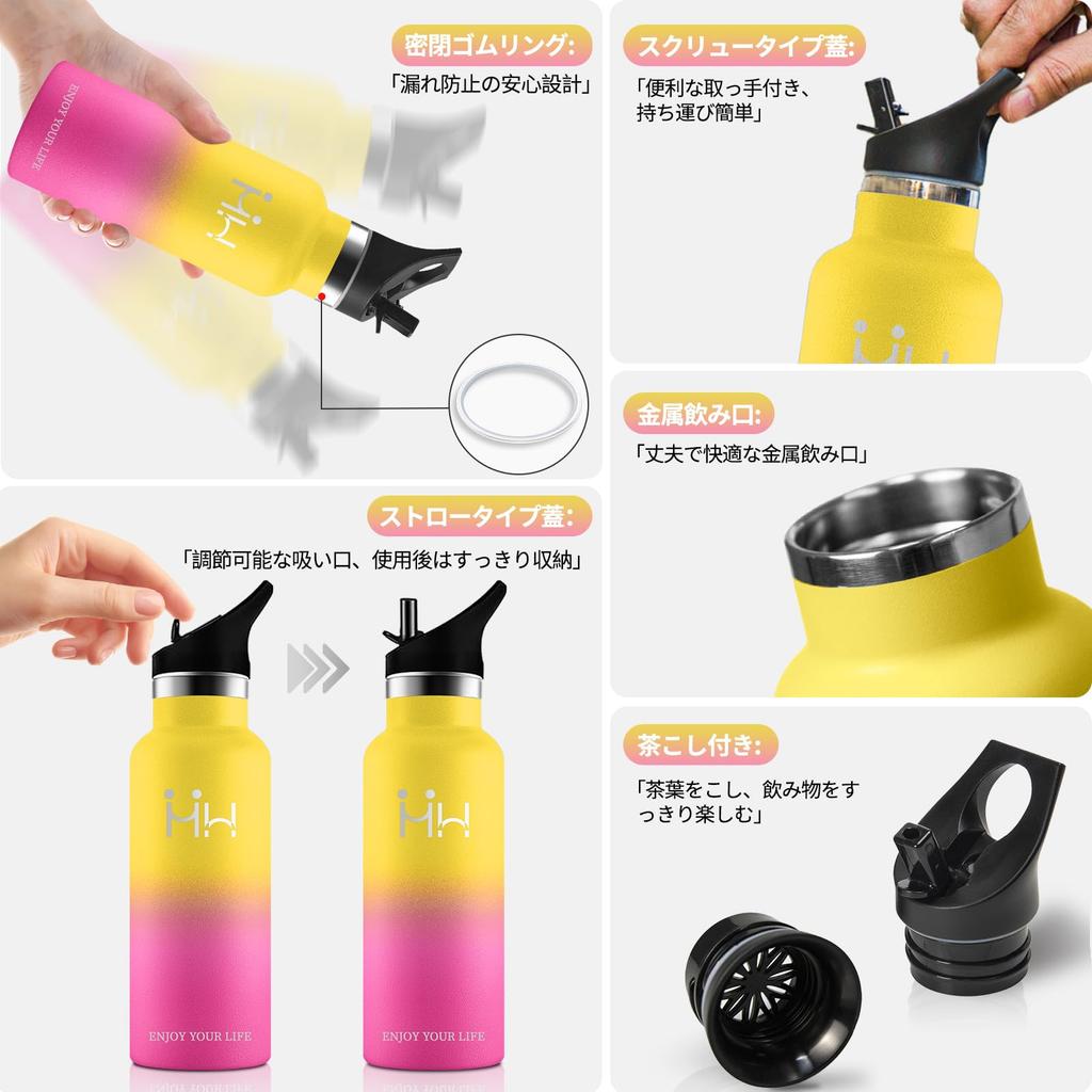 Water bottle 750ml Strongest heat retention Straw included Direct drinking stainless steel bottle Seamless Large capacity Lightweight Easy to wash