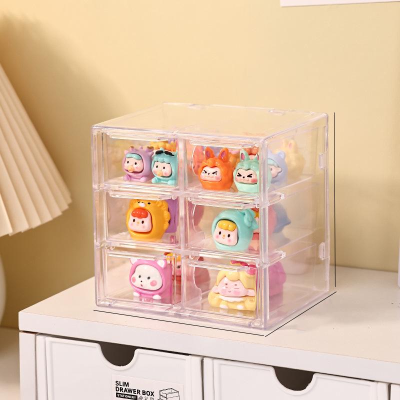 Глухая коробка, симпатичная коробка для хранения, многослойная прозрачная перегородка, портативная многофункциональная глухая сумка, способная фигурка, коробка для хранения