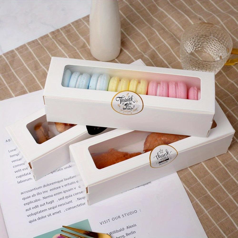 25pcs Gift Boxes with Clear Window Treat Boxes Macaron Pastry Bakery Packaging Container for 6 Bakery Cocoa Truffle Dessert Wedding Gift Wrap Box