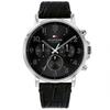 1710381 Tommy Hilfiger Watch Analog Black Silver Business Casual Multi-Function Men's [Товар]