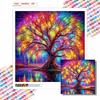 New Arrival 5D DIY Full Circle Diamond Painting "Colorful Tree" Embroidery Cross Stitch Home Decor Gift