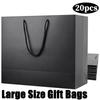 20 шт. Большие черные бумажные подарочные пакеты с ручками, DIY пакеты для покупок, для свадьбы, дня рождения, юбилея, праздничной вечеринки, Рождества, Дня благодарения