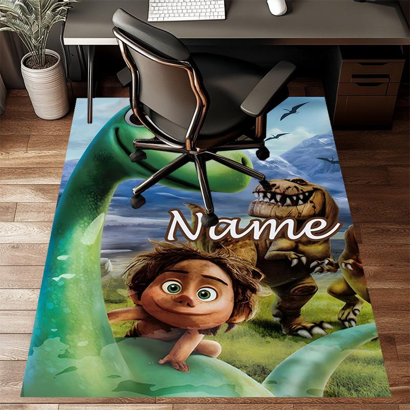 Custom The Good Dinosaur Mat Personalized Name, Polyester Washable Indoor Entryway Rug, Gift for Christmas, Easter, Thanksgiving Day