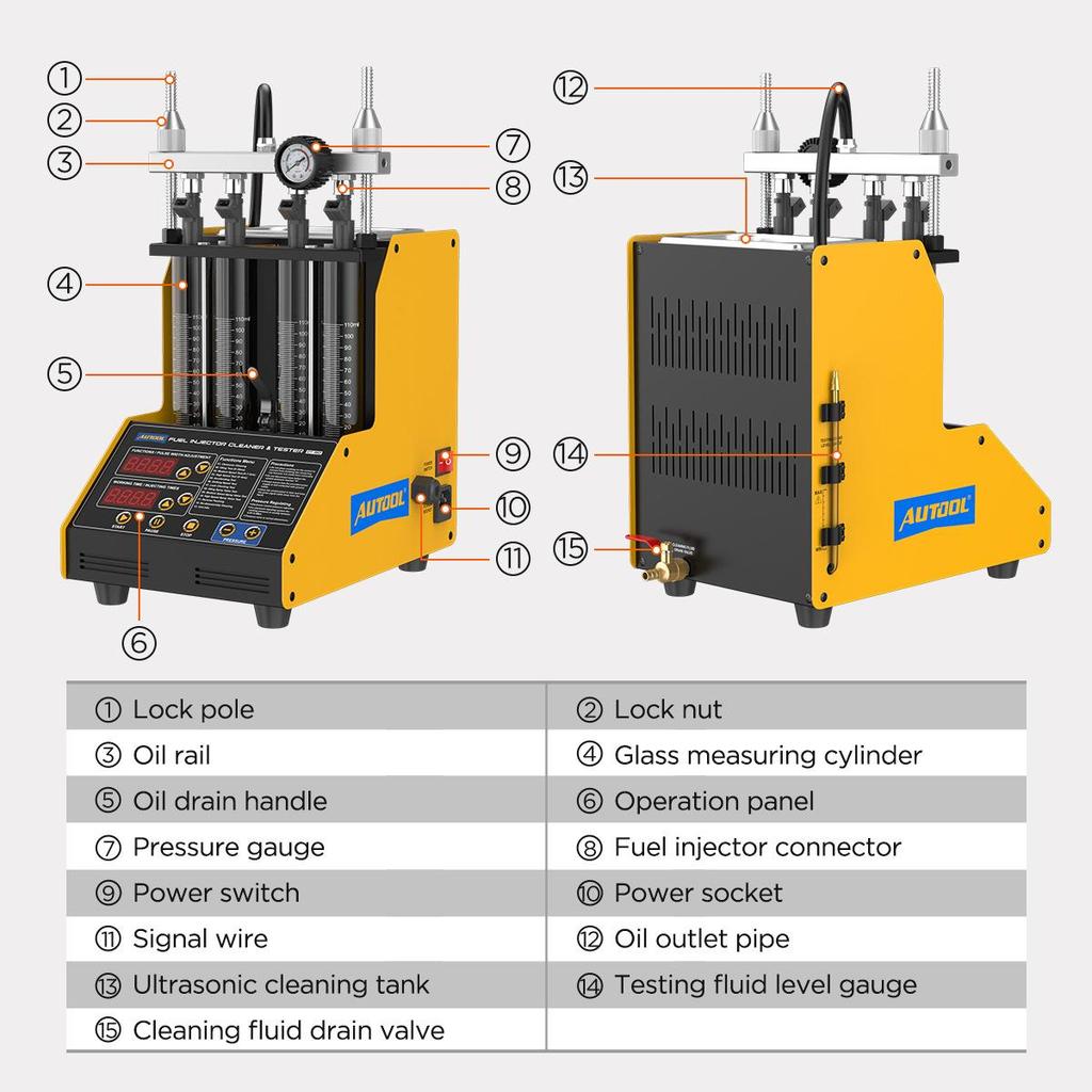 AUTOOL CT150 Тестер и очиститель топливных форсунок для автомобилей и мотоциклов
