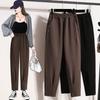 Women's High Waist Loose Cotton-Fleece Carrot Pants - Winter Casual Harem Style