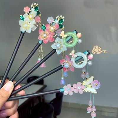 Винтажные деревянные заколки для волос для женщин, девочек, ручной работы, роскошные заколки для волос с цветами, шпильки для волос, свадебные украшения для волос, аксессуар