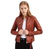 European Size Jacket Women 'S Short Women 'S Leather Coat Large Size Slim Leather Jacket Stand Collar Thin Women 'S Clothing
