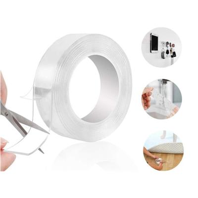1 шт. лента Nano Grip, 1 м, длина x 3 см, ширина, многоразовая, съемная, моющаяся, двусторонняя клейкая лента, бесшовная лента без полос, кухонный держатель
