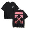Off-White 2025 Summer New Graffiti Arrow Pattern Printed Short Sleeved T-shirt for Men and Women
