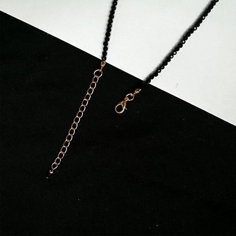 Корейское модное колье-колье с черными хрустальными бусинами для женщин, богемное короткое женское ожерелье из бисера, новая вечеринка