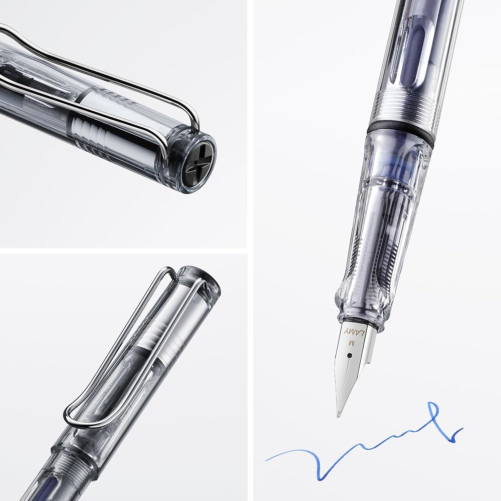 LAMY (Lamy) Safari Vista (Vista) Fountain Pen - Ergonomic Grip and Polished Steel Tip Size M - Pe...