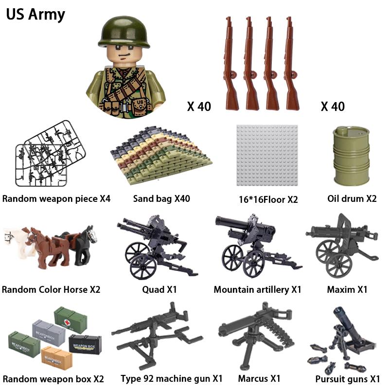 Нетоксичные 24 шт. Военные Фигурки Вторая Мировая Война Военный Продукт Фигурка Солдата Строительные Блоки Детский Праздничный Подарок Игрушки Подарки Забавные