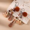 New Resin Simulation Guitar Keychain Fluffy Ball Key Ring Pendant for Women Girls Handbag Decor DIY Key Chain Jewelry Gift