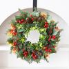 1 шт. Рождественский венок 40 см Украшения Цветочный Рождественский венок с шишками Ягоды Рождественское украшение для двери/стены Гирлянды