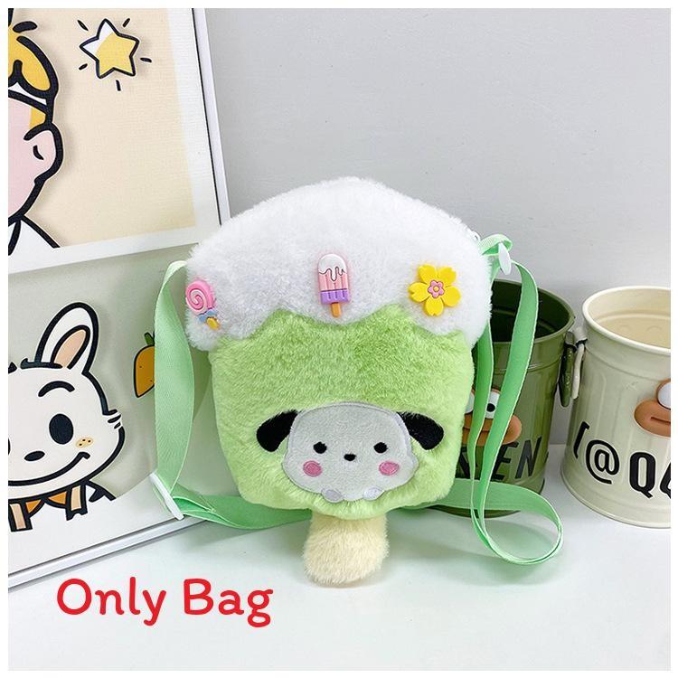 Ice Plush Melody Cream Pack Kids Crossbody Bag Cute Cartoon Style Purse Coin