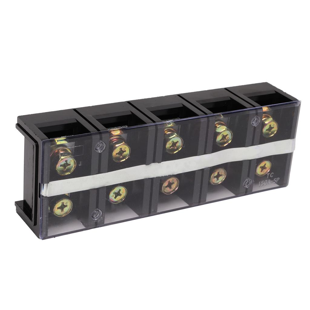 150A 600V Wire Barrier Block Terminal Strip Thickened Dual Row Terminal Strip with Transparent