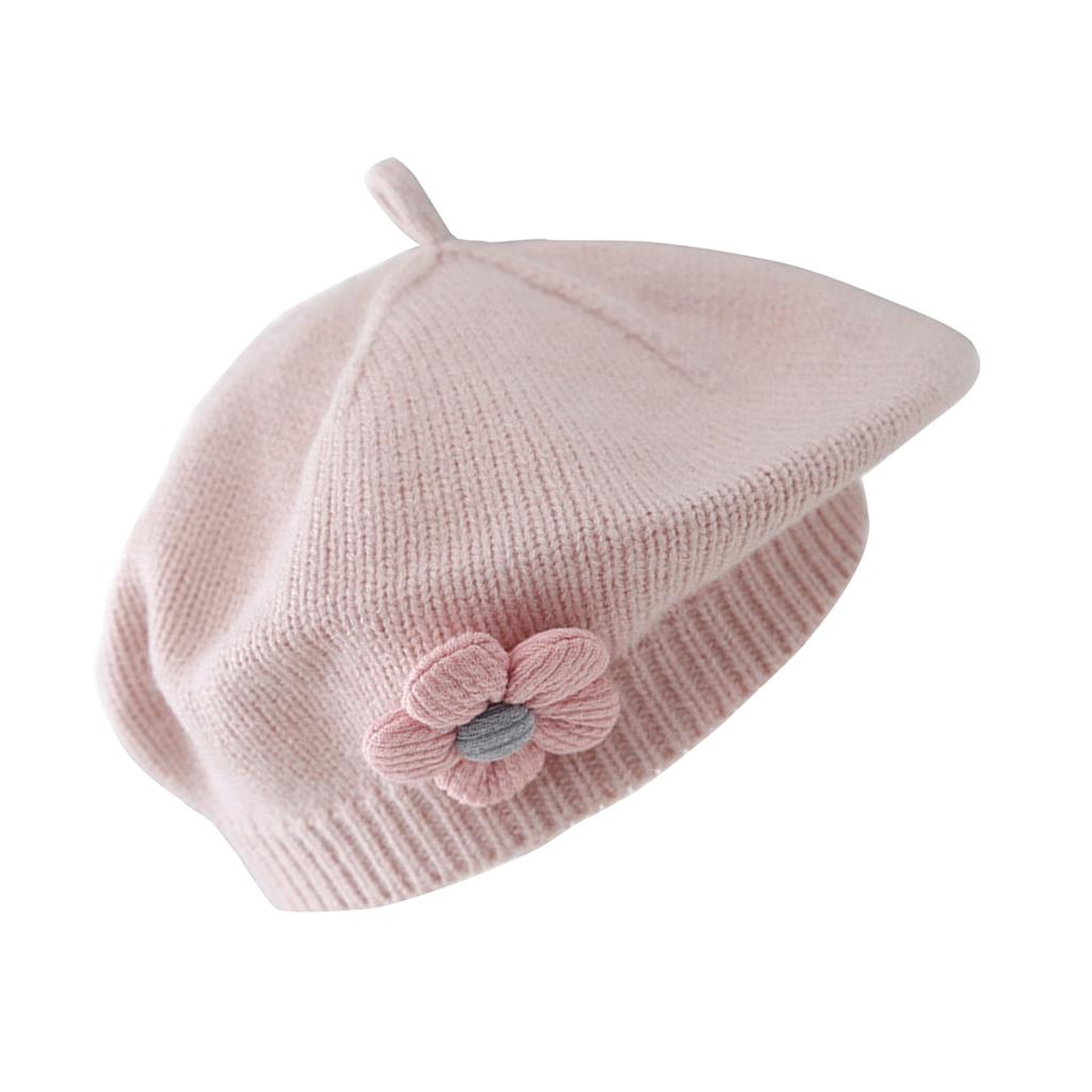 Winter Toddlers Beret Princess Girls Warm Hat Lovely Knitted Cap Windproof Beanie Baby Stylish Bonnet for Infant 6M-4T