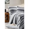 Double Duvet Cover Set With Fitted Sheets Striped Gray