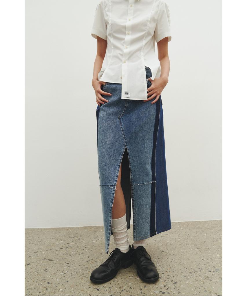 Record Wide Denim Skirt_Rqkaa25518Bux