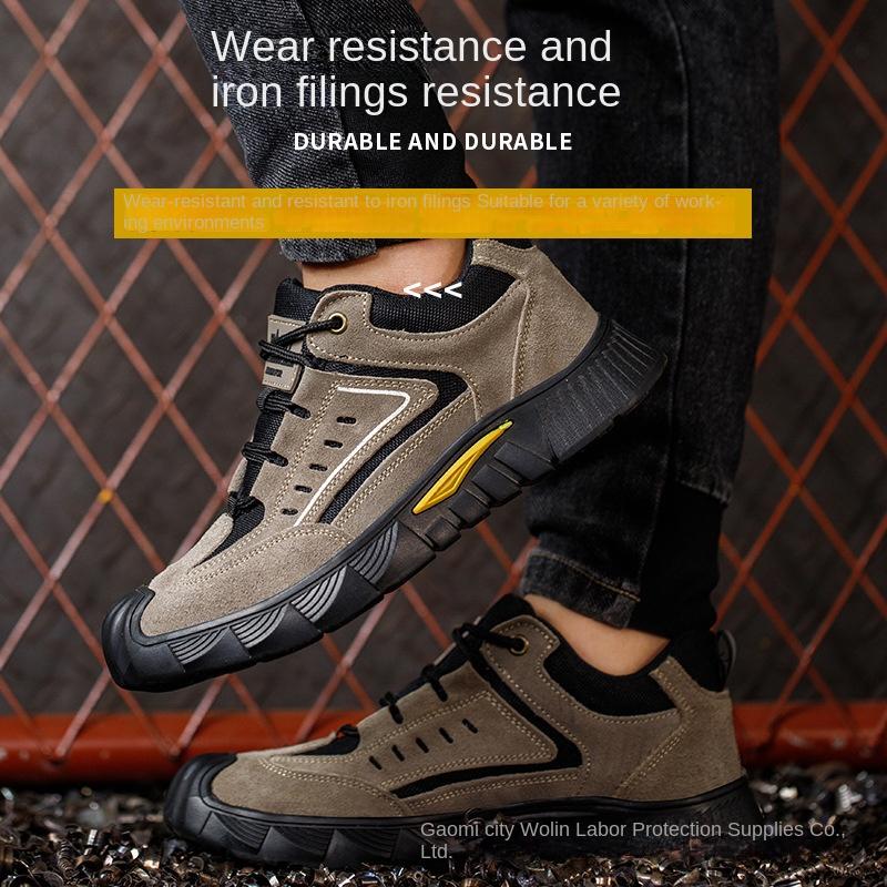 Обувь для страхования труда Мужская стальная защитная обувь Baotou, противоударная и ударопрочная, для электросварщиков, защитная рабочая обувь от ожогов