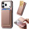 For iPhone 17 Pro Case Detachable Magnetic Card Bag Leather Phone Back Cover