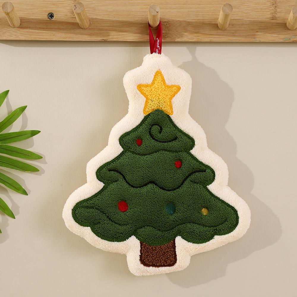 Kawaii Xmas Hanging Hand Towel Creative Cleaning Hand Cloth Kitchen Cute Wipe Cloth Home Decor