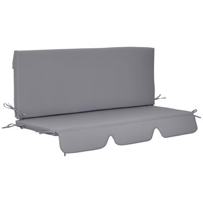 Cushions for Garden Swing Seat, Cushions for 3-seater Swing Seat, 2 Pieces, 130 X 45 X 5 Cm, Dark Grey