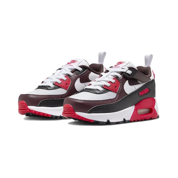 Nike Air Max 90 EasyOn PS Burgundy Crush University Red Kids Sneakers Black White HF6357-600