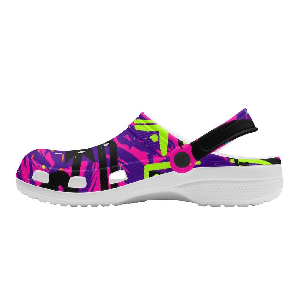 Colorful EVA Clogs for Women Men Printed Breathable Slip On Garden Shoes Lightweight Beach Pool Home Bathroom Pool Shower Use