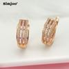 SIMJOO Simple Zircon Earrings Romantic Fashion Hollow Crystal Earrings