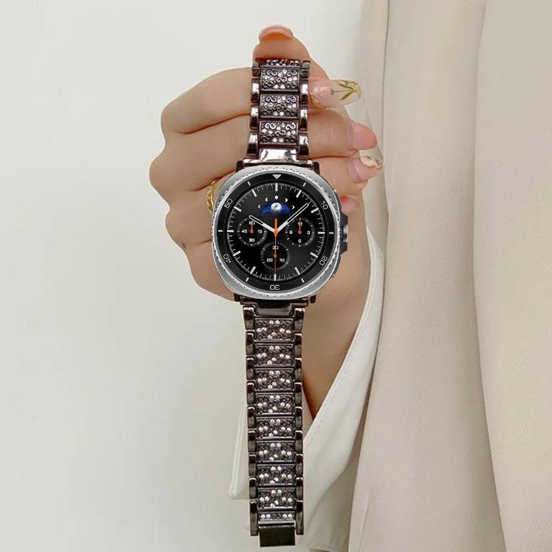 Для Samsung Galaxy Watch 8 40мм 44мм / 8 classic 46ММ Металлический Блестящий Браслет из нержавеющей стали Для часов Samsung Watch Ultra 2025/7 Ultra 47ММ