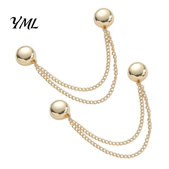 T-shirt Hem Clip 2Pcs Magnetic Clothing Pin for Shortening Pants Legs, Button Legs Shirt Sleeves Hems, Clothes Decorative with Chain Quick Adjustment
