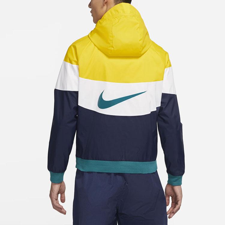 Nike Спортивная одежда Windrunner Повседневная куртка с капюшоном с цветными блоками Мужская верхняя одежда Speed-Yellow DC4113-714