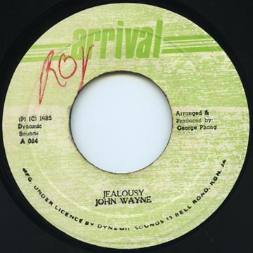 7inch Record JOHN WAYNE Jealousy A064 Arrival 1985 Jamaica Reggae Ska Dub Used