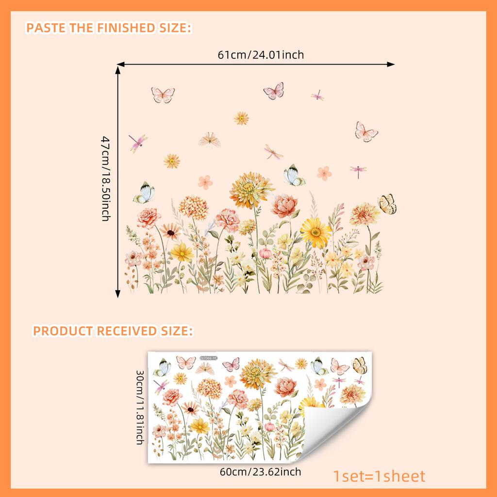 Двусторонняя красочная наклейка на стену с изображением бабочек и цветов, электростатическая паста, паста для оконного стекла, видимая декоративная наклейка на стену