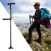 Aluminum Alloy Walking Cane with Light Alarm Height Adjustable Non-slip Lightweight Double Handle Foldable Outdoor Trekking Pole Walking Stick