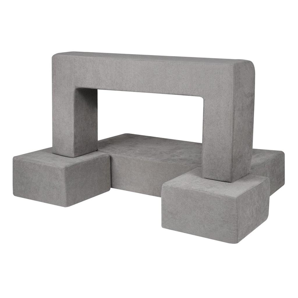 Modular Kids Play Couch 4Pcs DIY Creative Child Sectional Sofa Dark Grey