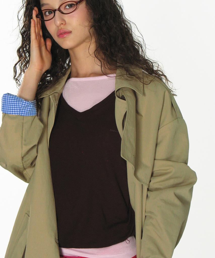 CRANK Belted Long Trench Coat_Beige