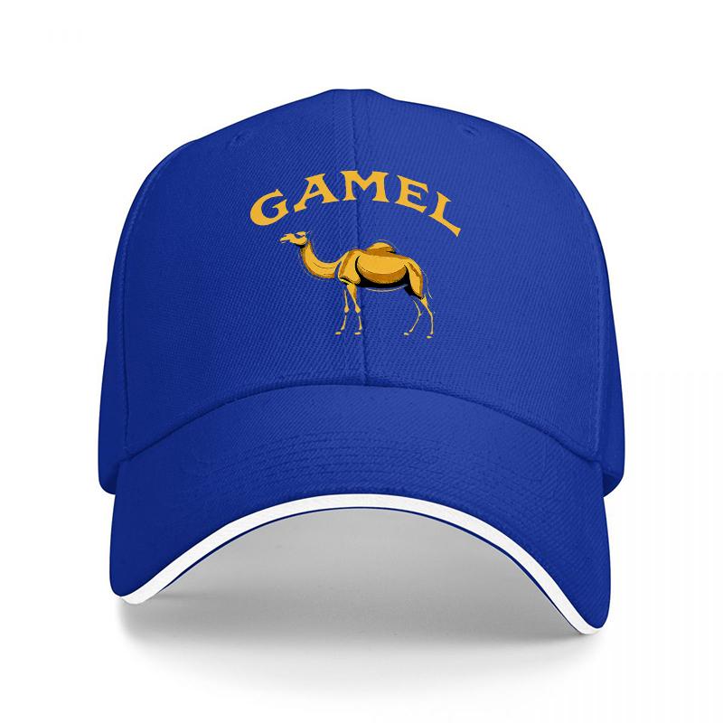 Бейсболка с логотипом Gamel Camel Черная с золотой вышивкой Дизайн с животными Регулируемая кепка для унисекс и женщин Модный аксессуар для улицы