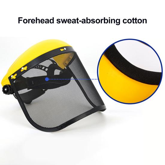Safety Face Shield with Mesh Visor Ventilated Protective Helmet Chainsaw Safety Shield for Forestry Work Yard Work Weeding